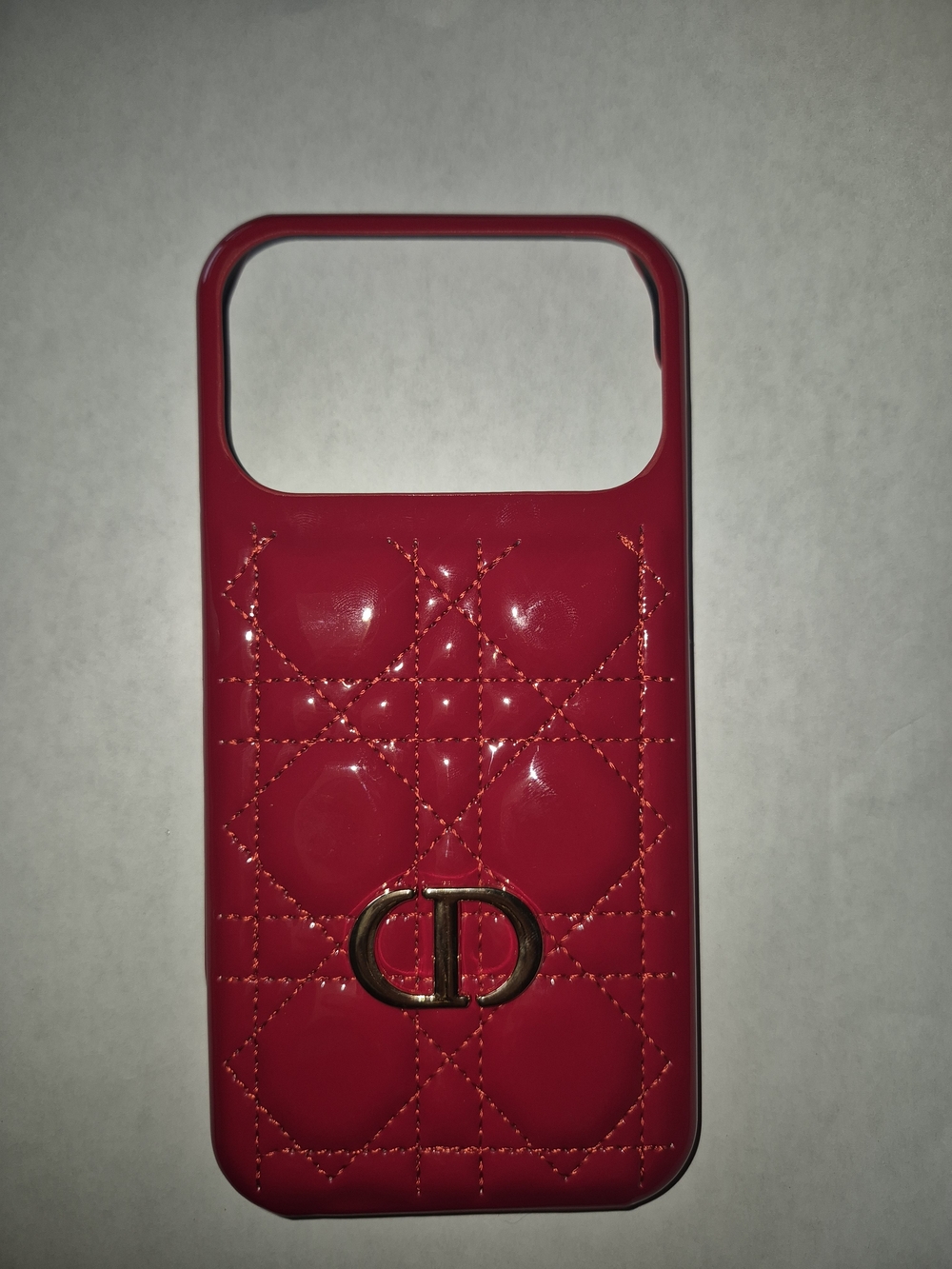 17 Pro Max D Quilted Red Phone Case  Designer